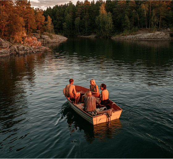 Peaceful boat ride in the archipelago