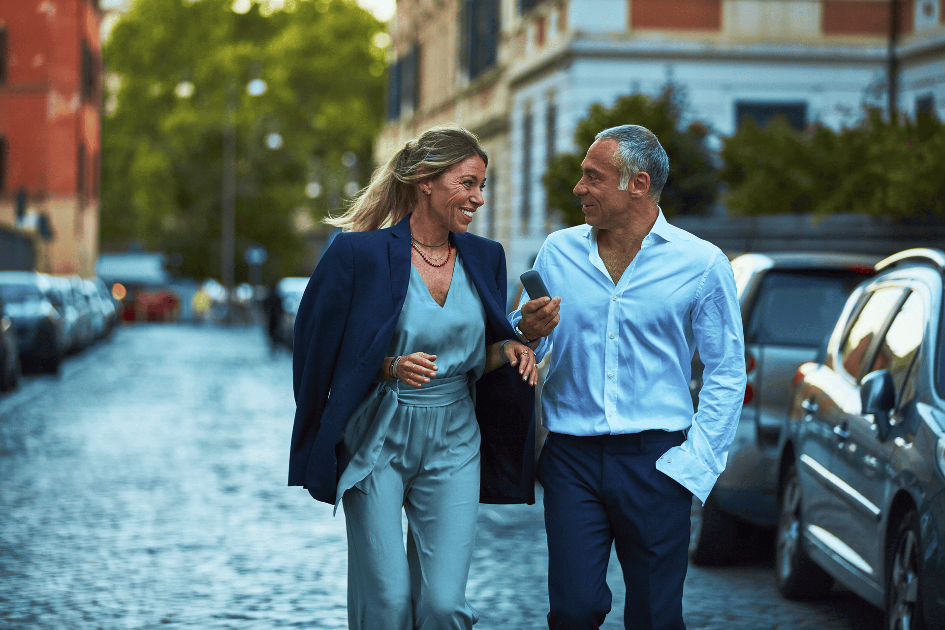 A couple taking a walk