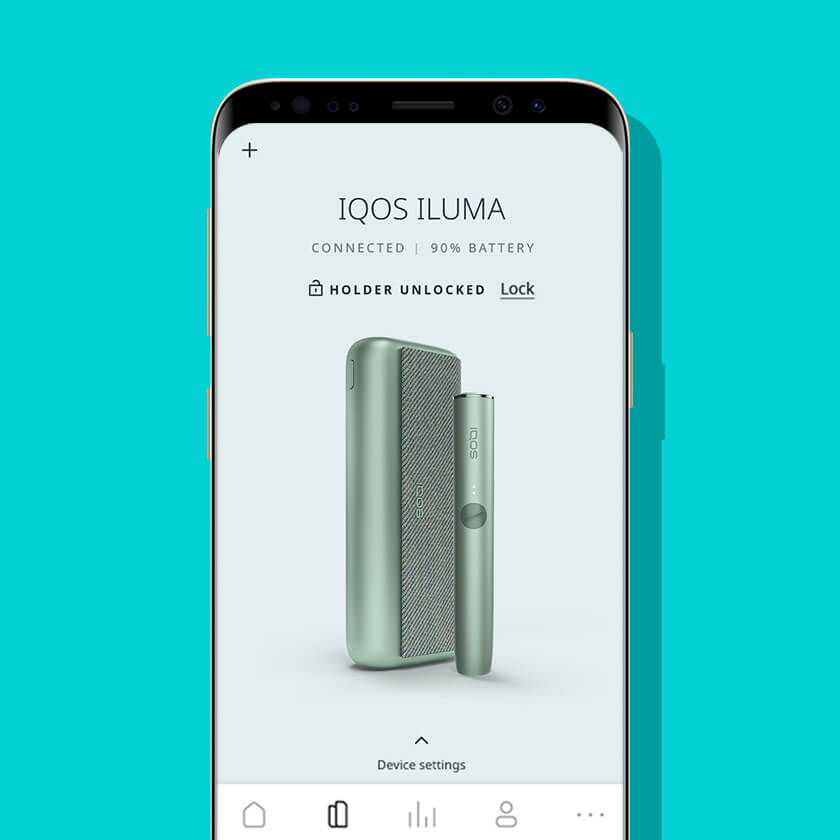 IQOS Iluma unlock device screen in app