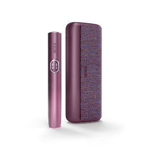 Garnet Red IQOS ILUMA i PRIME device and its charger.